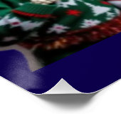 Skeleton Santa Christmas Group Photo – Festive 3D  Poster (Ecke)