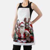 Skeleton Santa Christmas Group Photo – Festive 3D Schürze (InSitu)