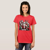 Skeleton Santa Christmas Group Photo – Festive 3D T-Shirt (Vorne ganz)