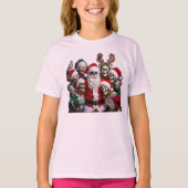 Skeleton Santa Christmas Group Photo – Festive 3D T-Shirt (Vorderseite)