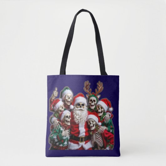 Skeleton Santa Christmas Group Photo – Festive 3D Tasche (Vorderseite)