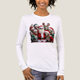 Skeleton Santa Christmas Group Photo – Festive 3D  Tri-Blend Shirt