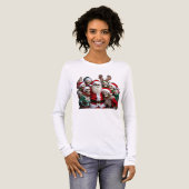 Skeleton Santa Christmas Group Photo – Festive 3D  Tri-Blend Shirt (Vorderseite voll)