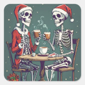 Skeleton Santa Claus Aufkleber (Vorderseite)