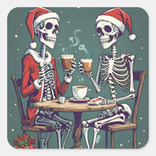Skeleton Santa Claus Aufkleber
