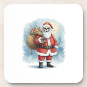 Skeleton Santa Claus Getränkeuntersetzer (Vorderseite)