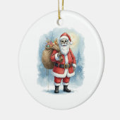 Skeleton Santa Claus Keramik Ornament (Links)