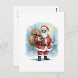 Skeleton Santa Claus Postkarte