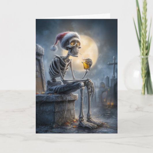 Skeleton Santa Feiertagskarte (Vorderseite)