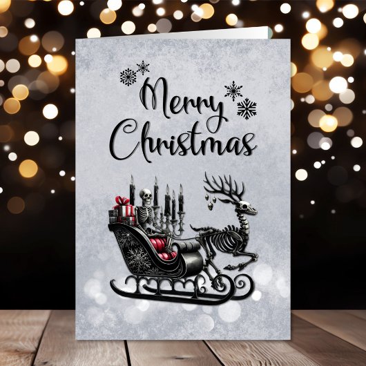 Skeleton Santa Gothic Weihnachtskarte Karte