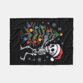 Skeleton Santa Hat Christmas Tree Creepy Cute Xmas Fleecedecke (Vorderseite (Horizontal))