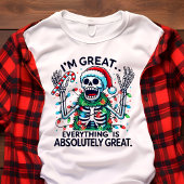Skeleton Santa I'm Great Funny Christmas Tri-Blend Shirt