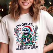 Skeleton Santa I'm Great Funny Christmas Tri-Blend Shirt