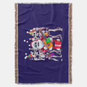 **Skeleton Santa Party – Funny 3D Christmas Skelet Decke (Vorderseite Vertikal)