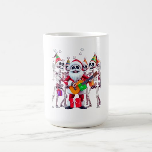 **Skeleton Santa Party – Funny 3D Christmas Skelet Kaffeetasse (Mittel)