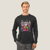 **Skeleton Santa Party – Funny 3D Christmas Skelet Tri-Blend Shirt (Volle Vorderseite)