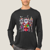 **Skeleton Santa Party – Funny 3D Christmas Skelet Tri-Blend Shirt (Vorderseite)