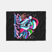 Skeleton Santa Riding T Rex Dinosaur Funny Christm Fleecedecke (Vorderseite (Horizontal))