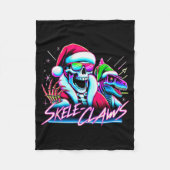 Skeleton Santa Riding T Rex Dinosaur Funny Christm Fleecedecke (Vorderseite)