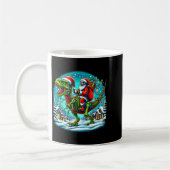 Skeleton Santa Riding T Rex Dinosaur Funny Christm Kaffeetasse (Links)