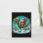 Skeleton Santa Riding T Rex Dinosaur Funny Christm Karte (Vorderseite)
