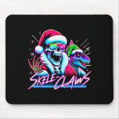 Skeleton Santa Riding T Rex Dinosaur Funny Christm Mousepad (Vorne)