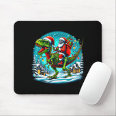 Skeleton Santa Riding T Rex Dinosaur Funny Christm Mousepad (Mit Mouse)