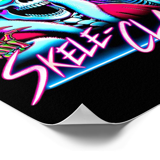 Skeleton Santa Riding T Rex Dinosaur Funny Christm Poster (Ecke)