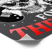 Skeleton Santa Rocker Inappropriate Funny Guitar G Poster (Ecke)