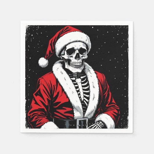 Skeleton Santa Serviette (Vorderseite)