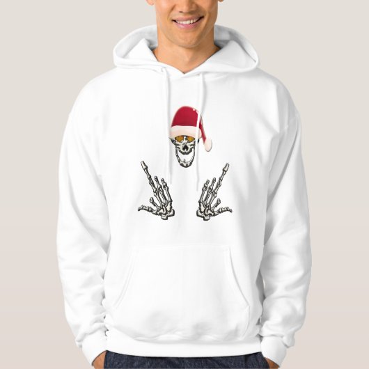 Skeleton Santa with Devil Horns Hoodie (Vorderseite)
