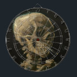 Skeleton Schädel mit brennender Zigarette durch Dartscheibe<br><div class="desc">Eine von Van Gogh coolsten Arbeiten jetzt über ein Pfeilbrett!  Vervollkommnen Sie für den Mannraum!</div>