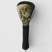 Skeleton Schädel mit brennender Zigarette durch Golf Headcover (Vorderseite)