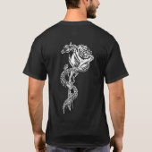 Skeleton Schlange und Rose drucken vorderes und T-Shirt (Rückseite)