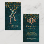 Skeleton Schlüssel-alter Verschluss Vintages Visitenkarte (Vorne/Hinten)