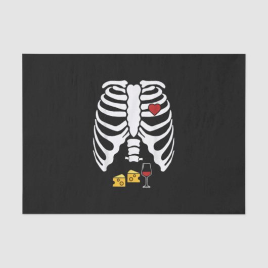 Skeleton Schwangerschaft Käse Röntgen Halloween Seidenpapier (Vorderseite)