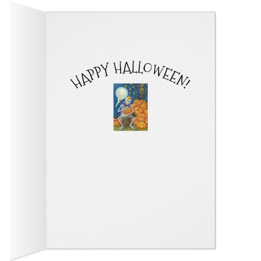 SKELETON, SCHWARZE KATZEN, DIE PUMPKIN GREETING CA (Innen (Rechts))