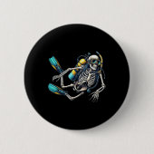 Skeleton Scu Diving Halloween Skeleton Scu Diver Button (Vorderseite)