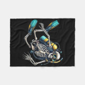 Skeleton Scu Diving Halloween Skeleton Scu Diver Fleecedecke (Vorderseite (Horizontal))