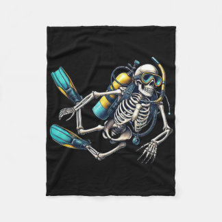 Skeleton Scu Diving Halloween Skeleton Scu Diver Fleecedecke