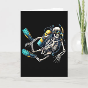 Skeleton Scu Diving Halloween Skeleton Scu Diver Karte