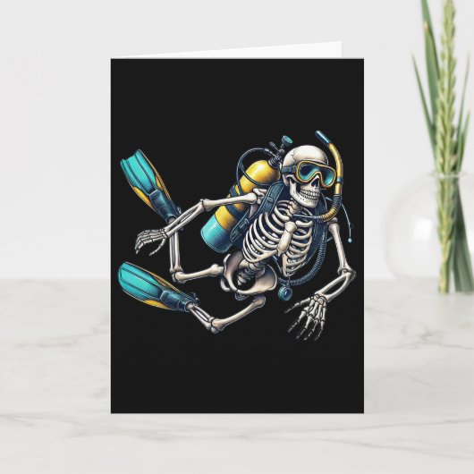 Skeleton Scu Diving Halloween Skeleton Scu Diver Karte (Vorderseite)