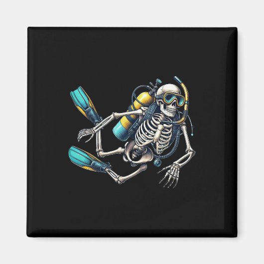 Skeleton Scu Diving Halloween Skeleton Scu Diver Magnet (Vorne)