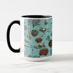 Skeleton Scuba Diver & Coral Keramik Tasse