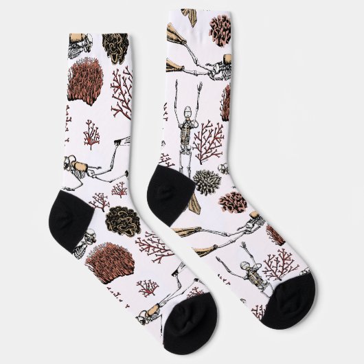 Skeleton Scuba Divers & Coral Socken (Rechts)