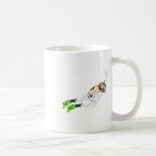 Skeleton Scuba Diving Halloween Pumpkin Diver Kaffeetasse