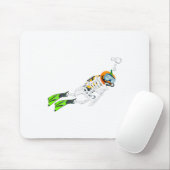 Skeleton Scuba Diving Halloween Pumpkin Diver Mousepad (Mit Mouse)