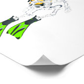 Skeleton Scuba Diving Halloween Pumpkin Diver Poster (Ecke)