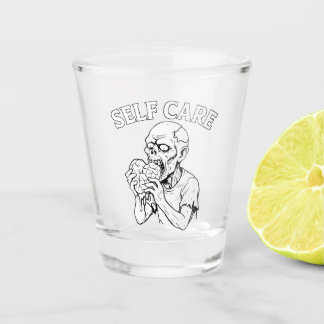 Skeleton Self-Care Shot Glass – Etched Face-Off Schnapsglas