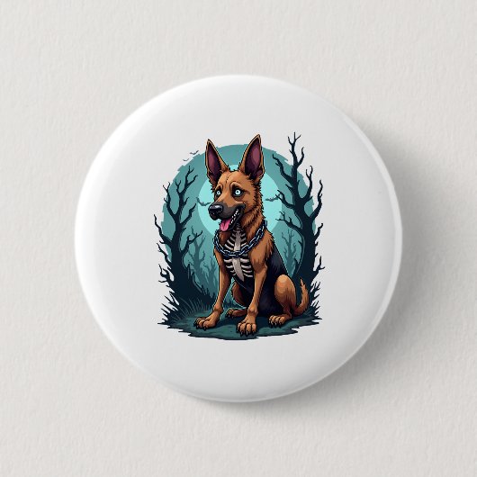 Skeleton Shepherd Dog Button (Vorderseite)